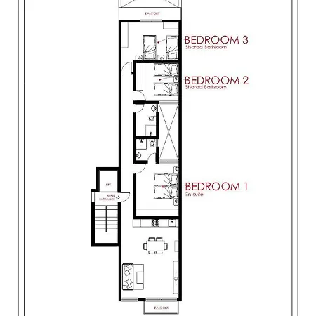 F8 2, Private Two Single Beds Shared Bathroom In Shared Flat * Msida